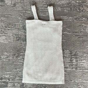 Crochet Mini Dress White Petite XS